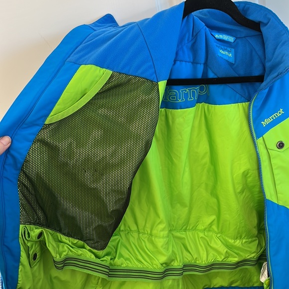 kids’ EUC marmot ski coat blue/green XL - Picture 4 of 7